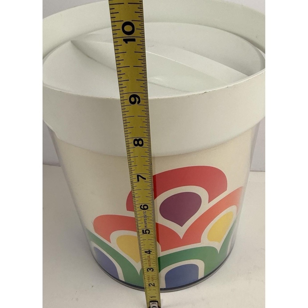 Vintage Thermo-Serv Insulated Ice Bucket Rainbow Retro 70s 80s Dopamine Decor - Picture 9 of 10